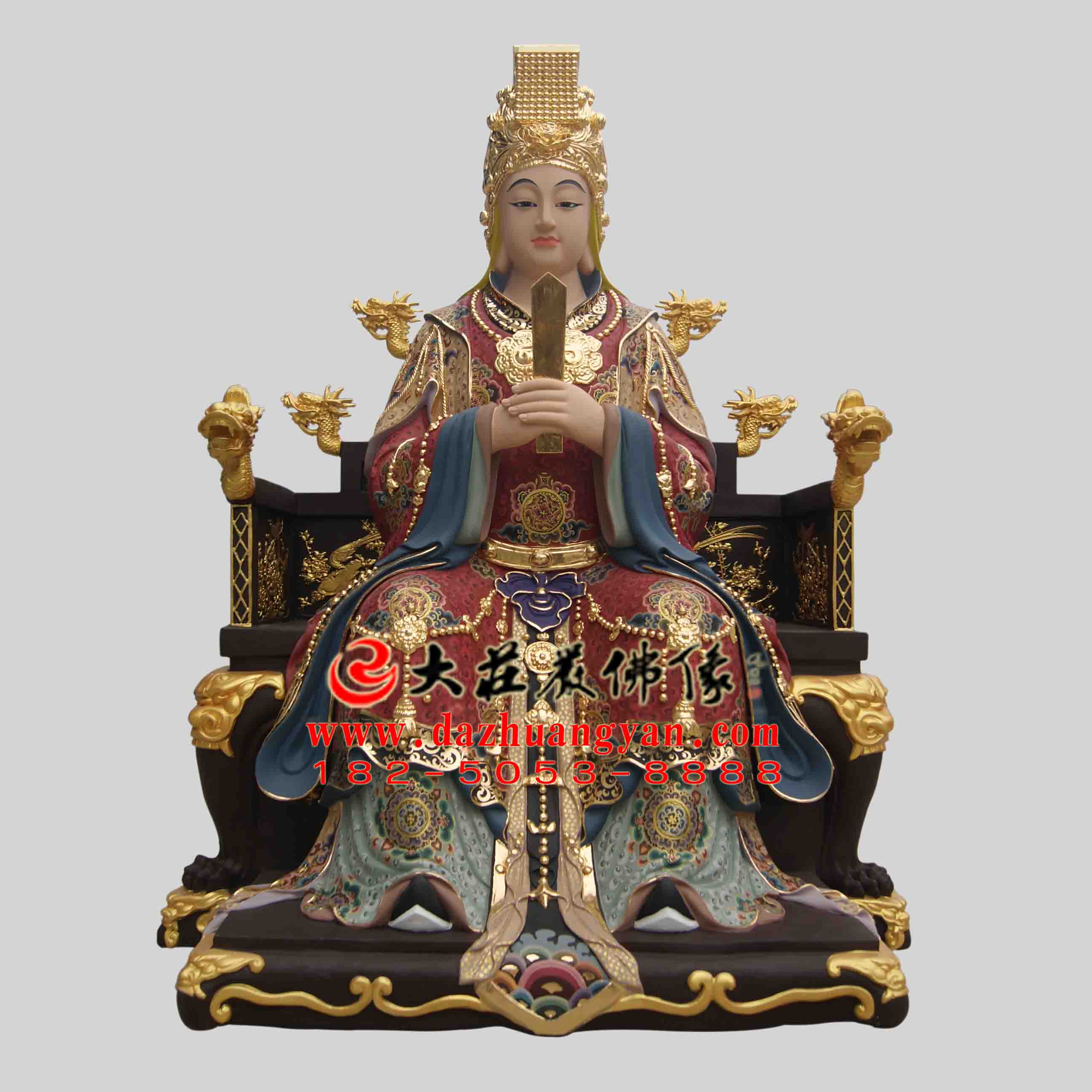 彩绘描金林九娘铜雕塑像 彩绘描金林九娘铜雕塑像