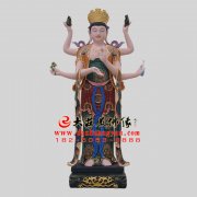 生漆脱胎坚牢地神彩绘塑像【2415】