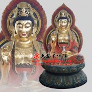 观音菩萨彩绘贴金佛像【1010】