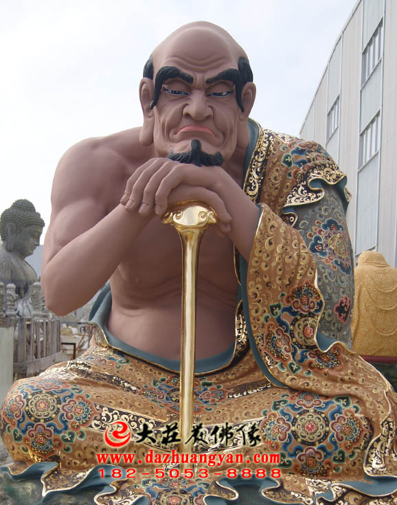 生漆脱胎注茶半托迦尊者彩绘佛像正面近照 生漆脱胎注茶半托迦尊者彩绘佛像正面近照