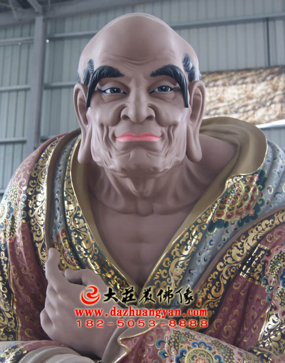 生漆脱胎那迦犀那尊者彩绘佛像特写 生漆脱胎那迦犀那尊者彩绘佛像特写