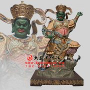 护法神西方广目天王彩绘 护法神西方广目天王彩绘