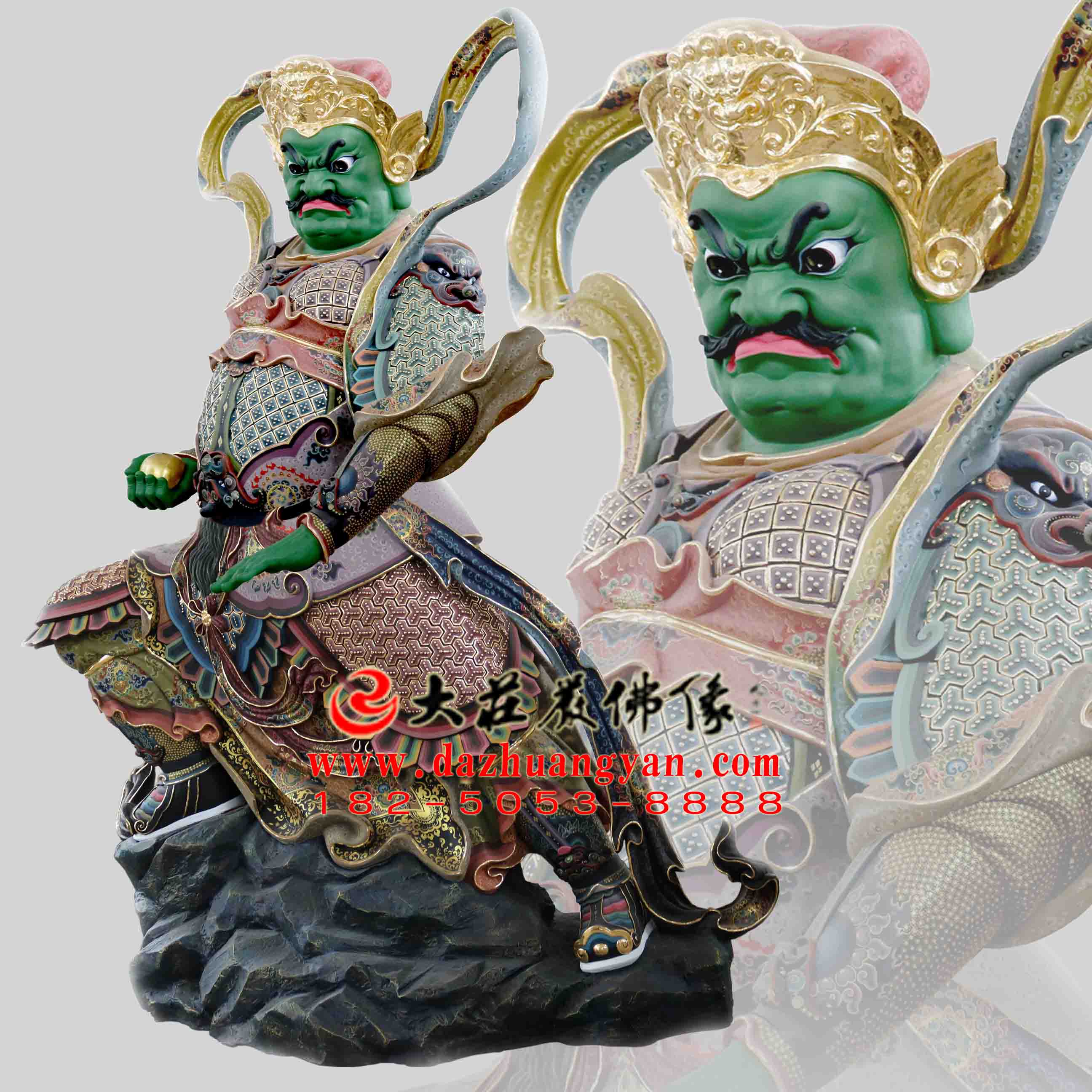 生漆脱胎哼将彩绘塑像【3004】