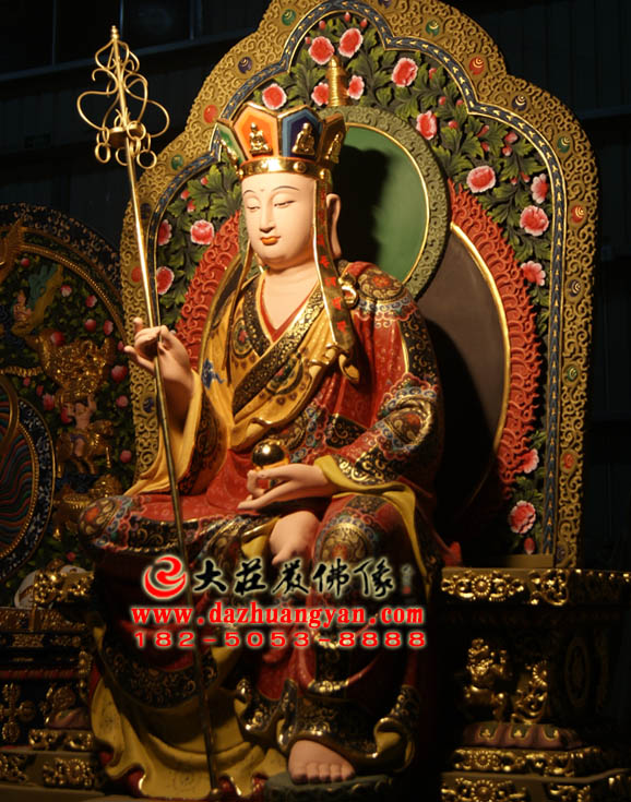 娑婆三圣之地藏菩萨生漆脱胎彩绘佛像侧面照 娑婆三圣之地藏菩萨生漆脱胎彩绘佛像侧面照
