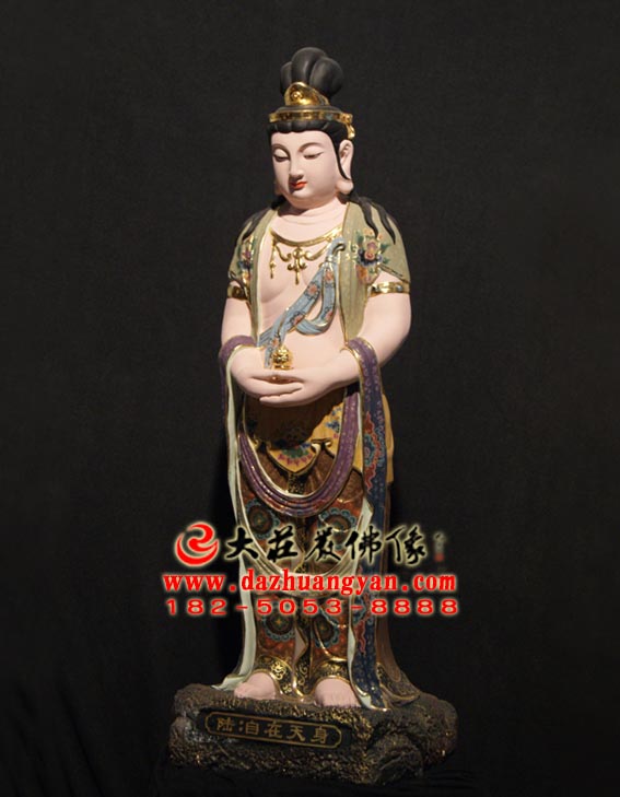 生漆脱胎自在天身彩绘塑像侧面照 生漆脱胎自在天身彩绘塑像侧面照