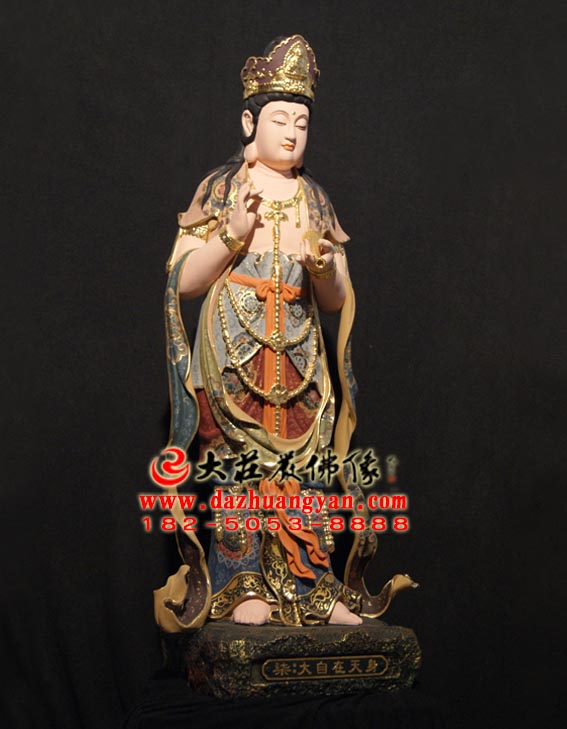 生漆脱胎大自在天身彩绘塑像侧面照 生漆脱胎大自在天身彩绘塑像侧面照