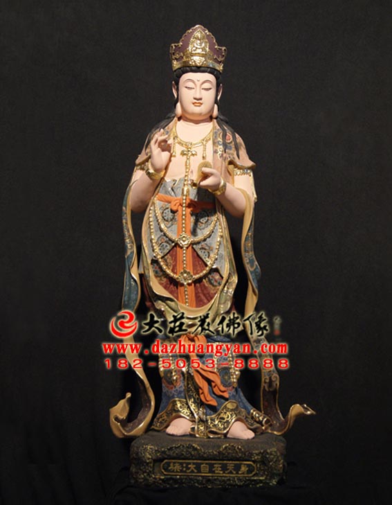 生漆脱胎大自在天身彩绘塑像正面照 生漆脱胎大自在天身彩绘塑像正面照