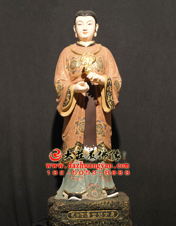 三十二应身之居士妇女身彩绘塑像正面照 三十二应身之居士妇女身彩绘塑像正面照