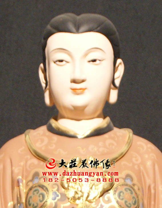 三十二应身之居士妇女身彩绘塑像特写 三十二应身之居士妇女身彩绘塑像特写