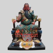 彩绘描金生漆脱胎关公塑 彩绘描金生漆脱胎关公塑