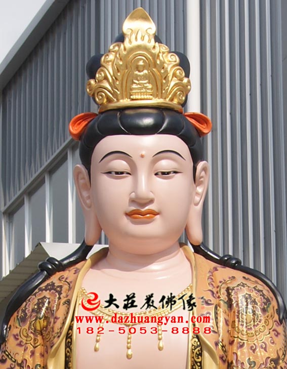 彩绘描金生漆脱胎如意观音塑像特写 彩绘描金生漆脱胎如意观音塑像特写
