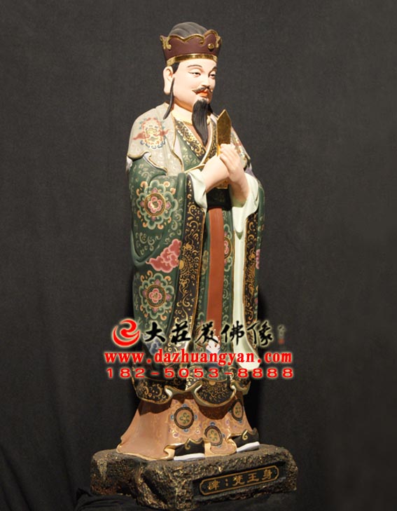 生漆脱胎梵王身彩绘塑像侧面照 生漆脱胎梵王身彩绘塑像侧面照